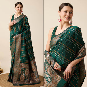 green-floral-woven-pure-silk-saree