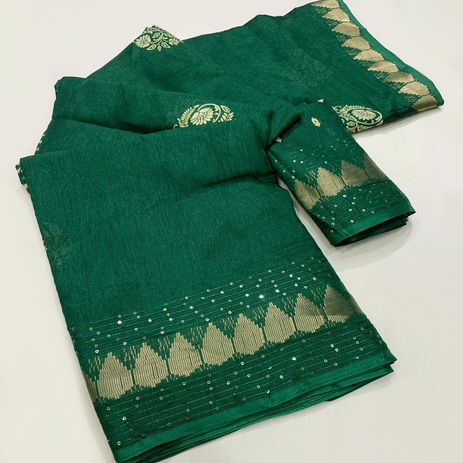 green-floral-printed-dola-silk-saree-with-sequins-border