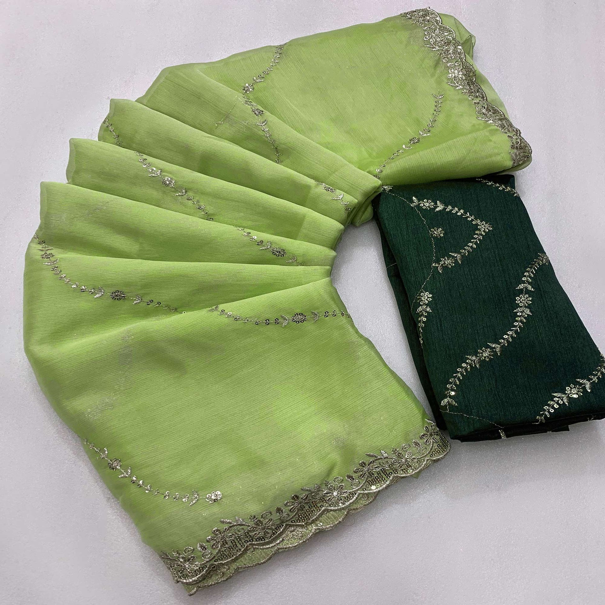 green-floral-sequins-embroidered-chiffon-saree