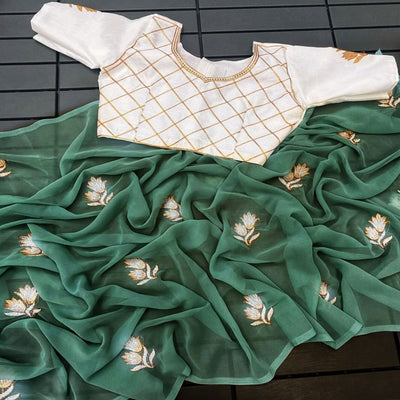 green-floral-embroidered-georgette-saree-2