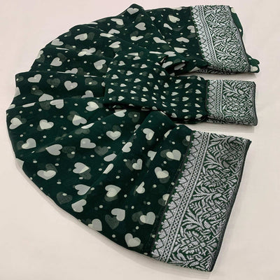 green-heart-printed-georgette-saree-with-woven-border