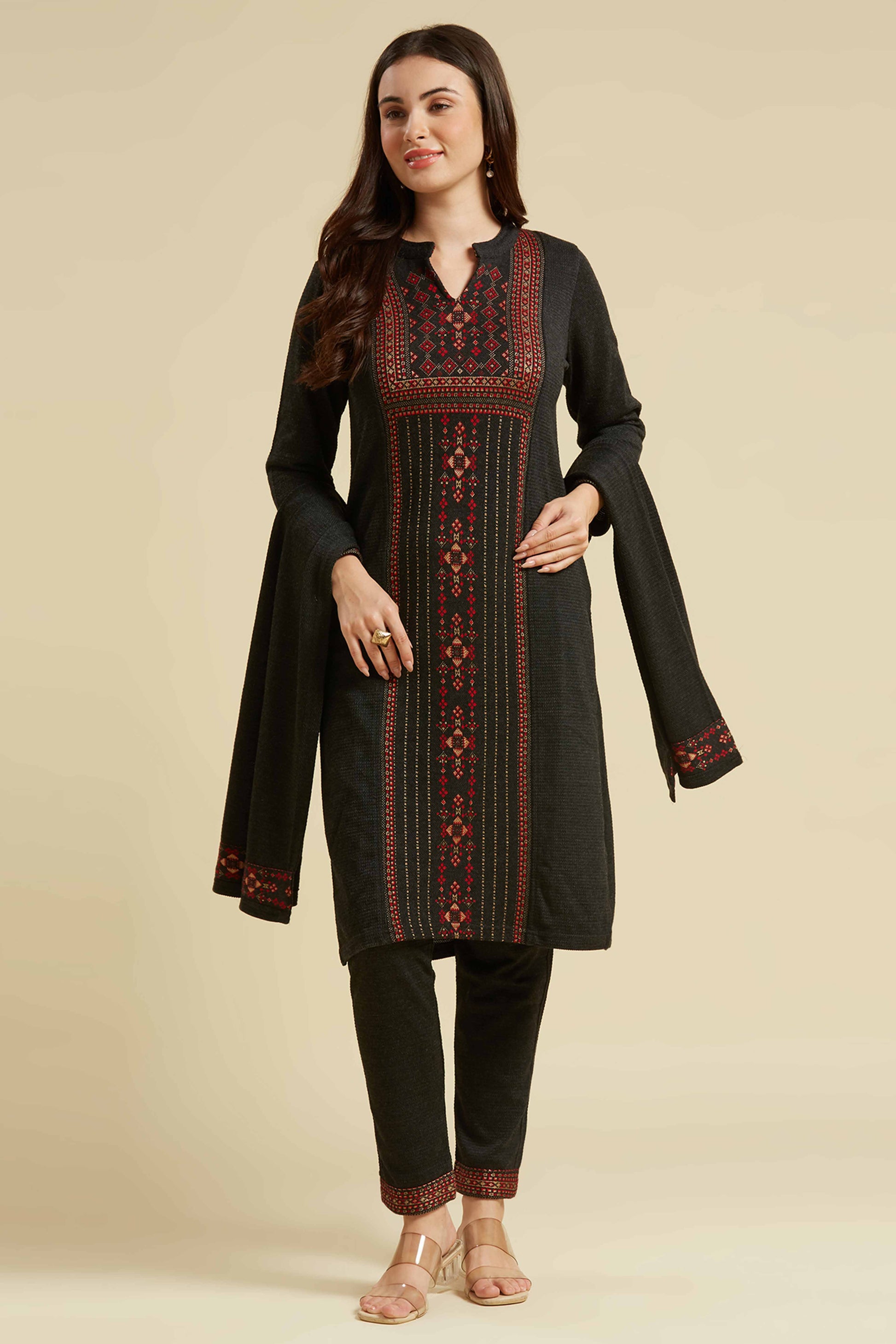 grey-floral-woolen-salwar-suit