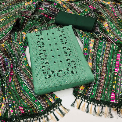 green-floral-sequins-embroidered-cotton-silk-dress-material
