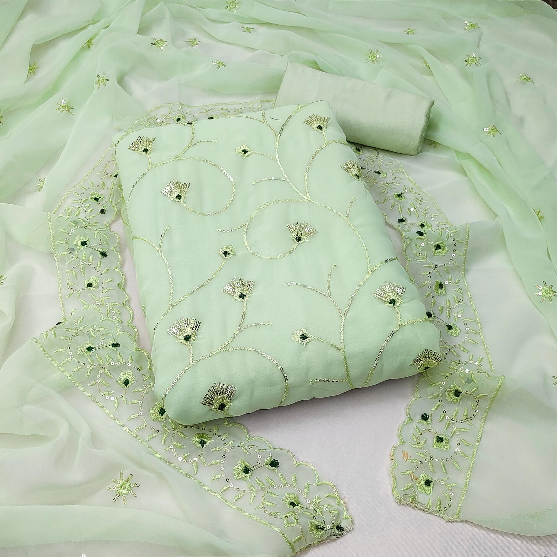 green-floral-sequins-embroidered-georgette-dress-material-1