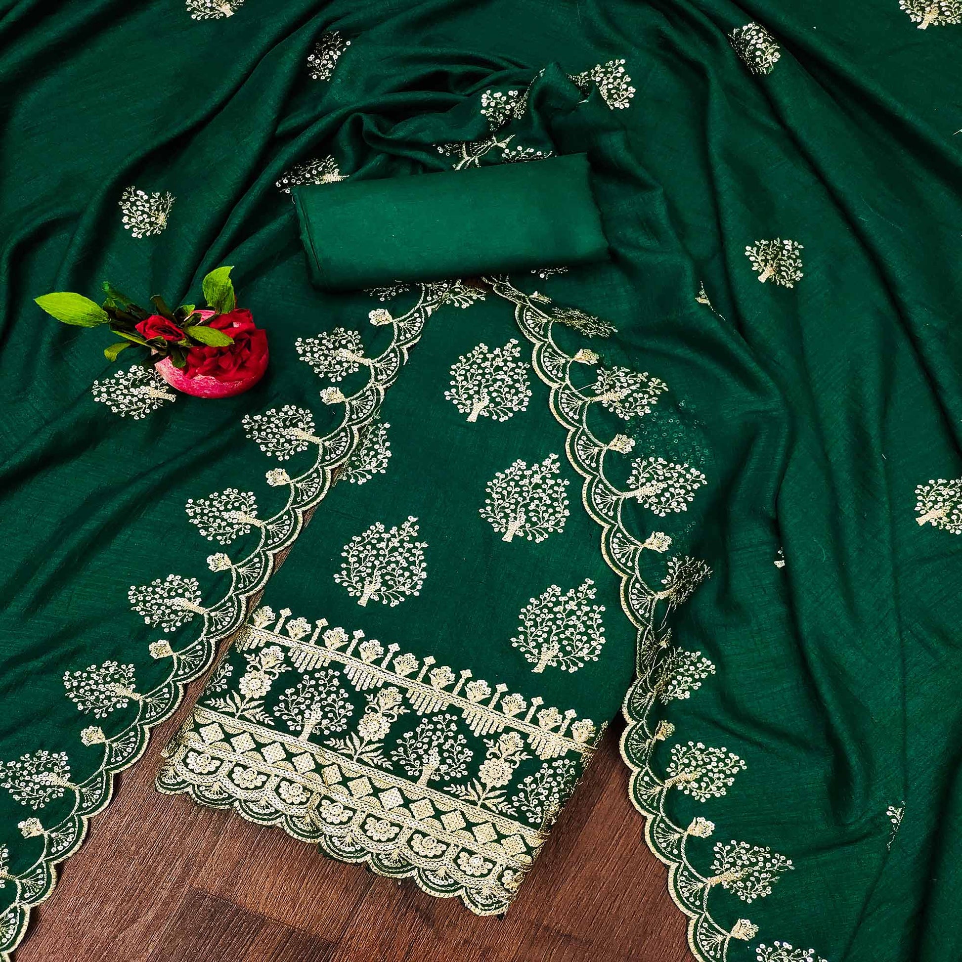 green-sequins-embroidered-vichitra-silk-dress-material-2