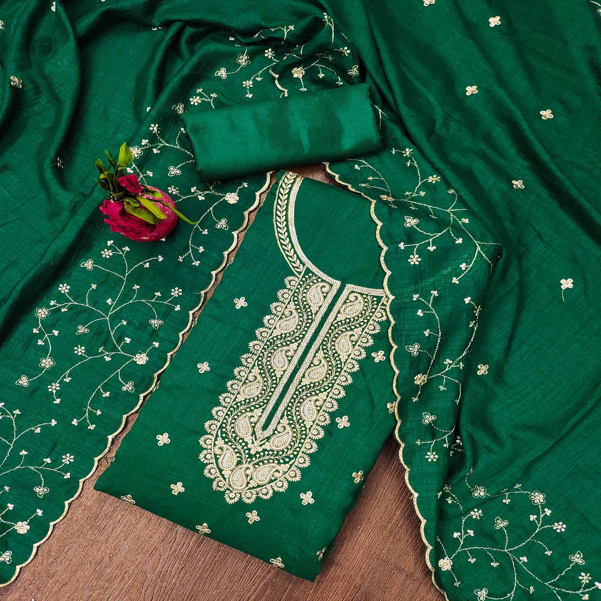 green-floral-embroidered-vichitra-silk-dress-material-9