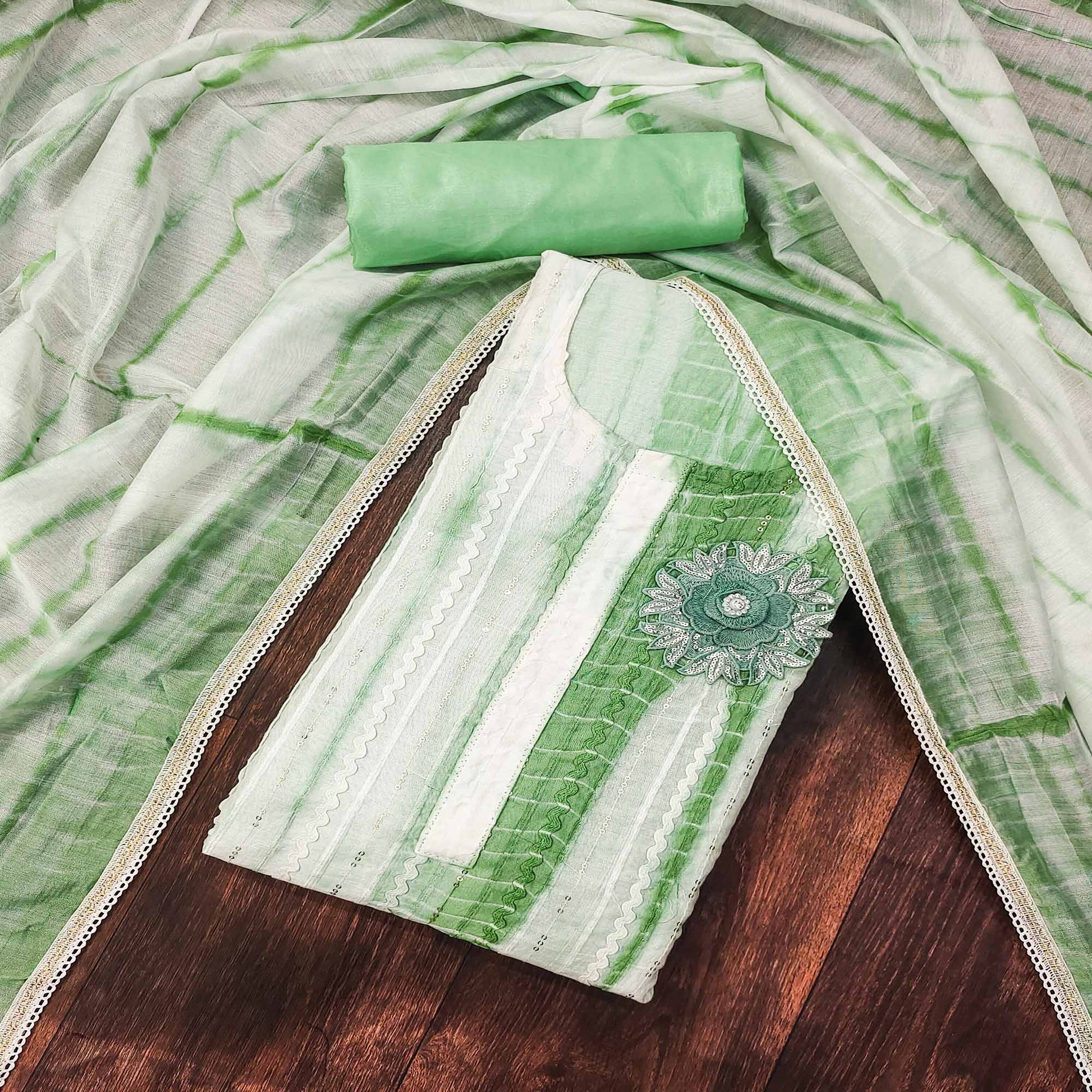 green-sequins-embroidered-chanderi-cotton-dress-material