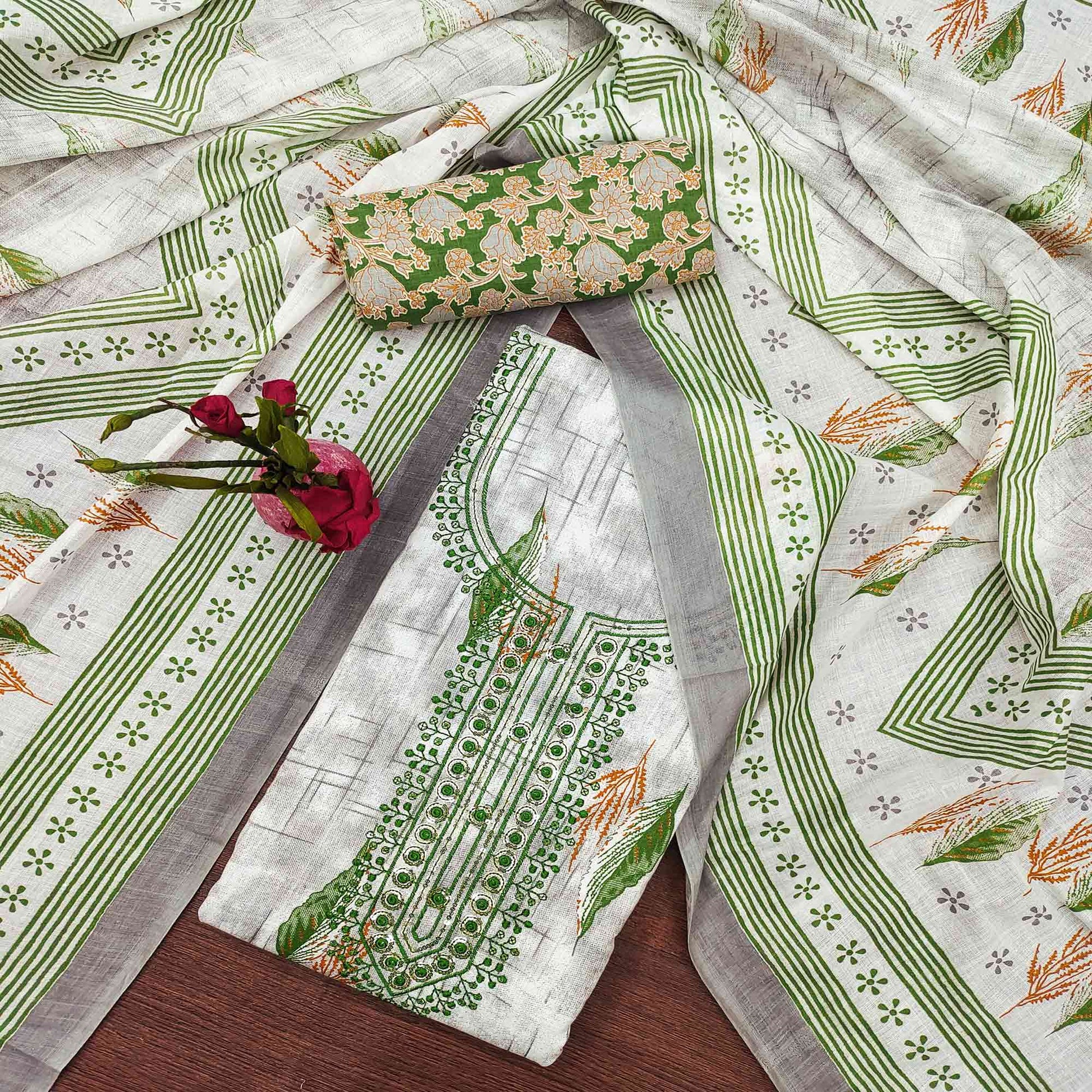 green-floral-printed-with-embroidered-cotton-blend-dress-material