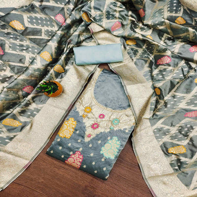 grey-floral-woven-jacquard-dress-material
