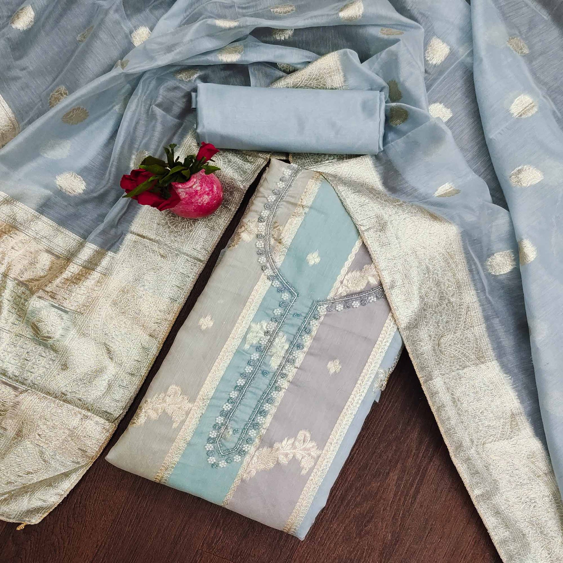 grey-floral-woven-with-hand-embroidered-jacquard-dress-material