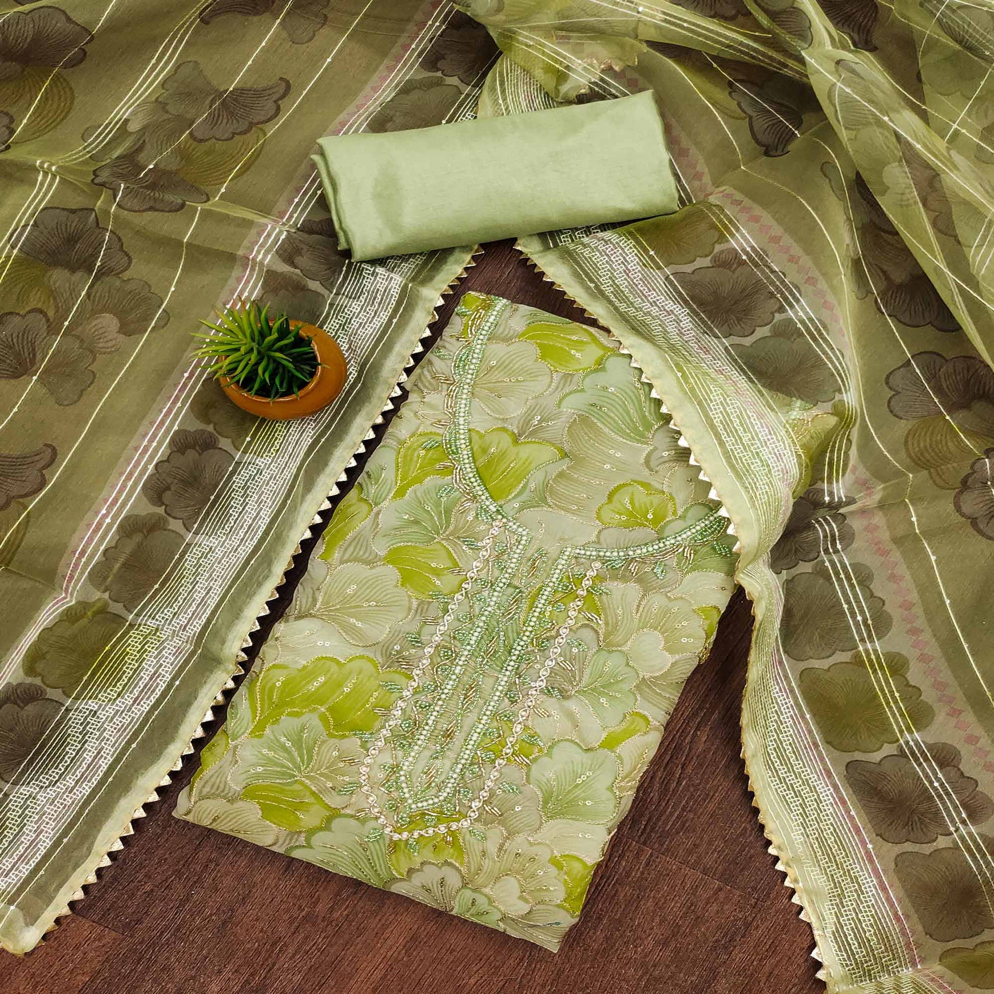green-floral-print-with-sequins-embroidered-organza-dress-material