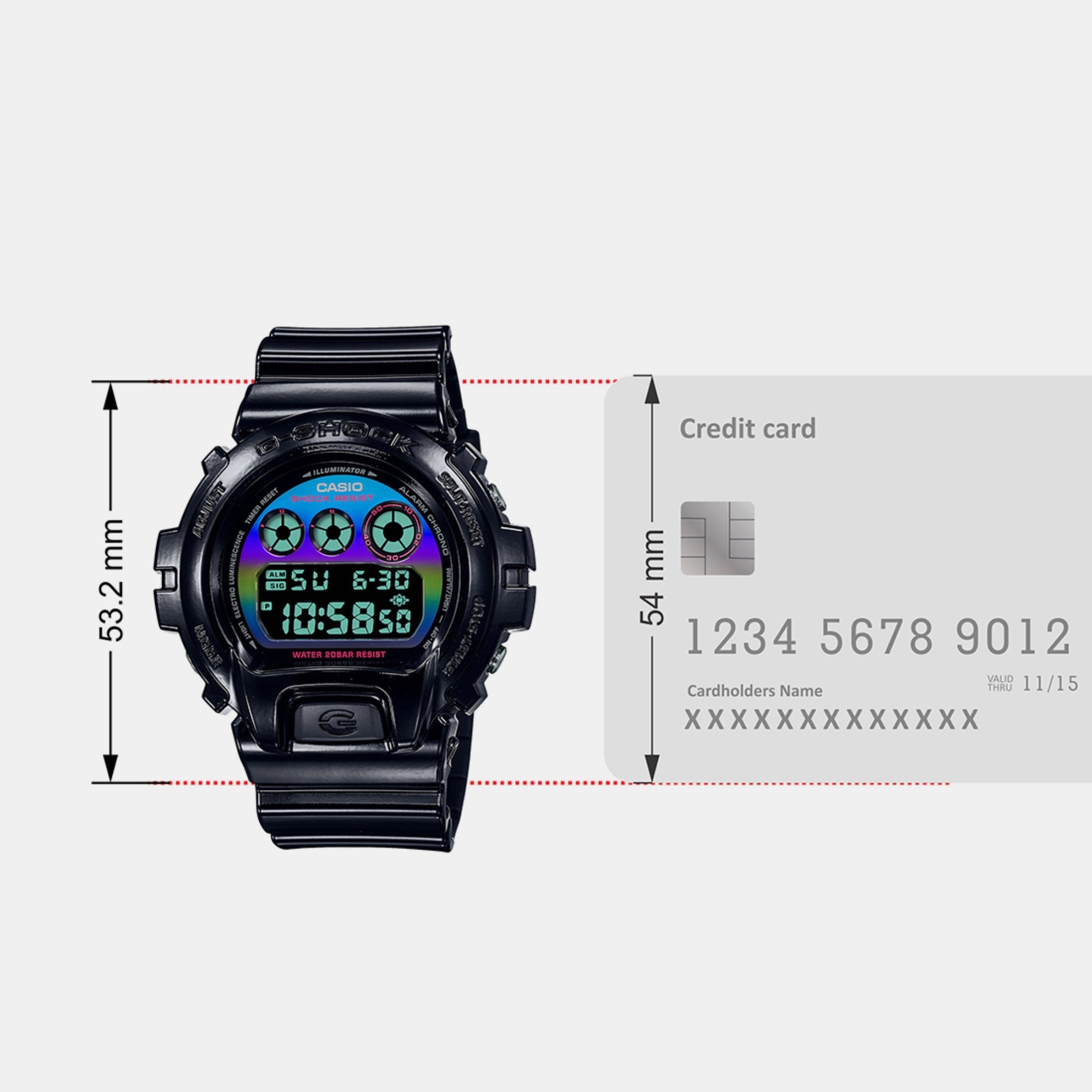 G-Shock Men Quartz Two Tone Dial Digital Resin Watch G1363