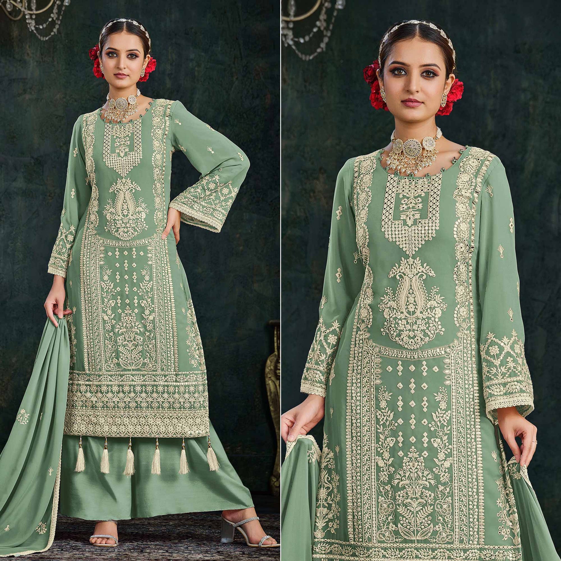 green-floral-embroidered-georgette-semi-stitched-palazzo-suit