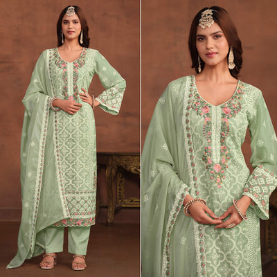 green-floral-embroidered-organza-semi-stitched-suit-1