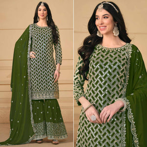 green-sequins-embroidered-georgette-semi-stitched-sharara-suit-3
