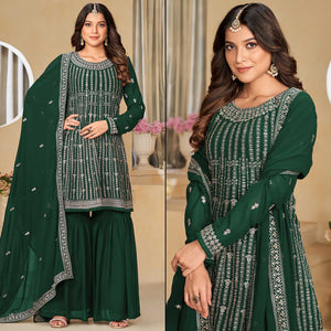 green-floral-sequins-embroidered-georgette-semi-stitched-sharara-suit