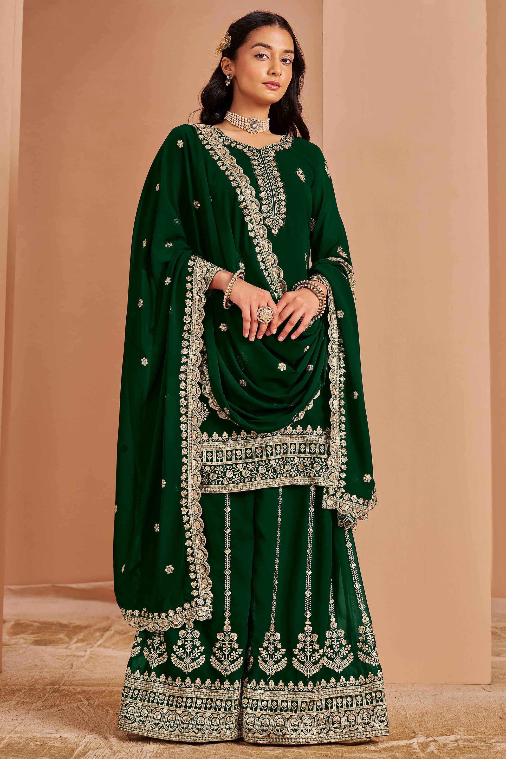 green-floral-embroidery-georgette-semi-stitched-palazzo-suit