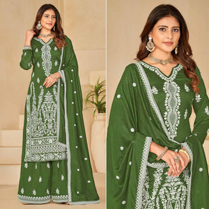 green-floral-embroidered-art-silk-semi-stitched-palazzo-suit
