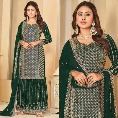 green-sequins-embroidered-georgette-semi-stithed-sharara-suit