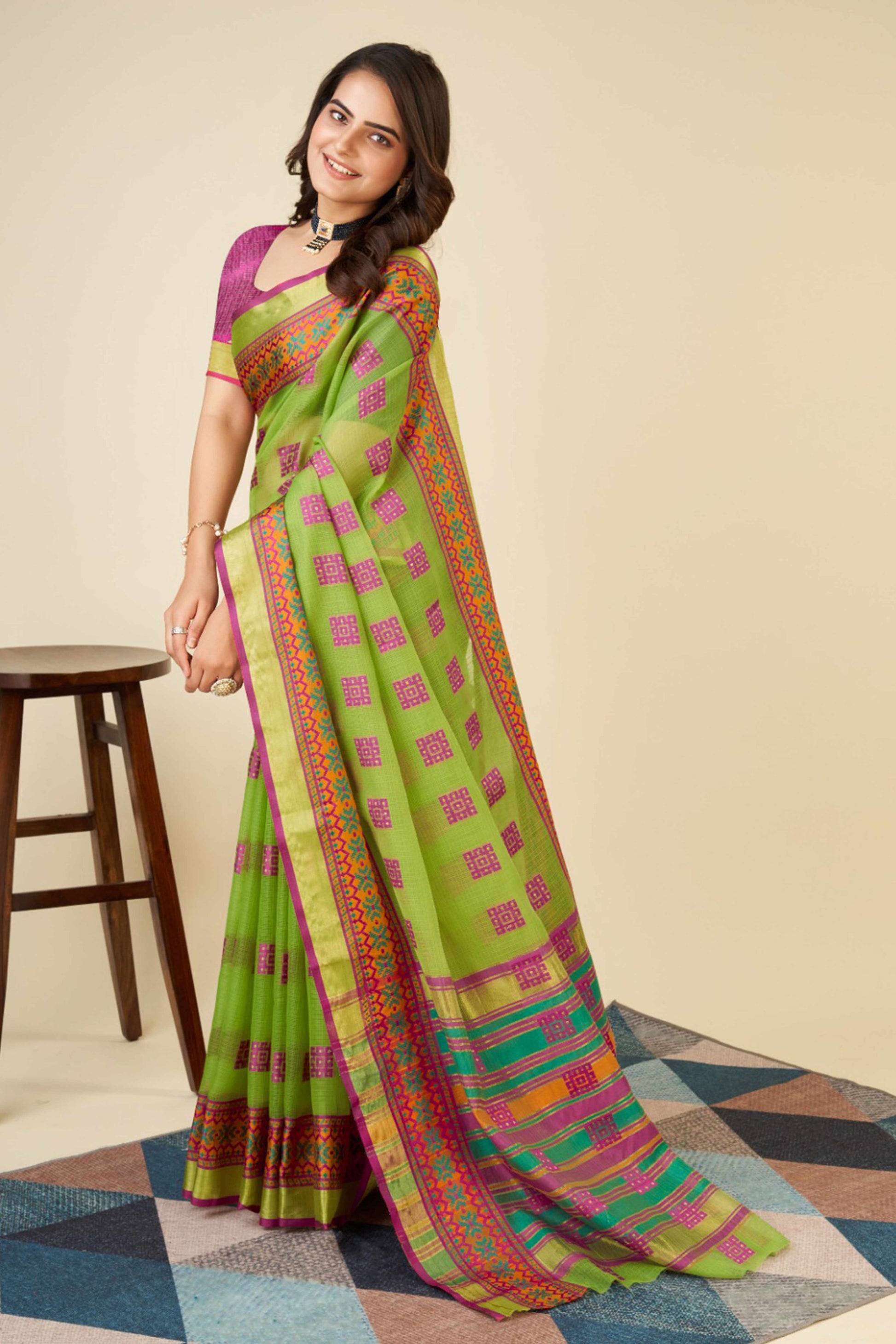 green-zari-weaving-cotton-blend-saree-41