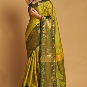 Light Green Zari Weaving Banarasi Silk Saree