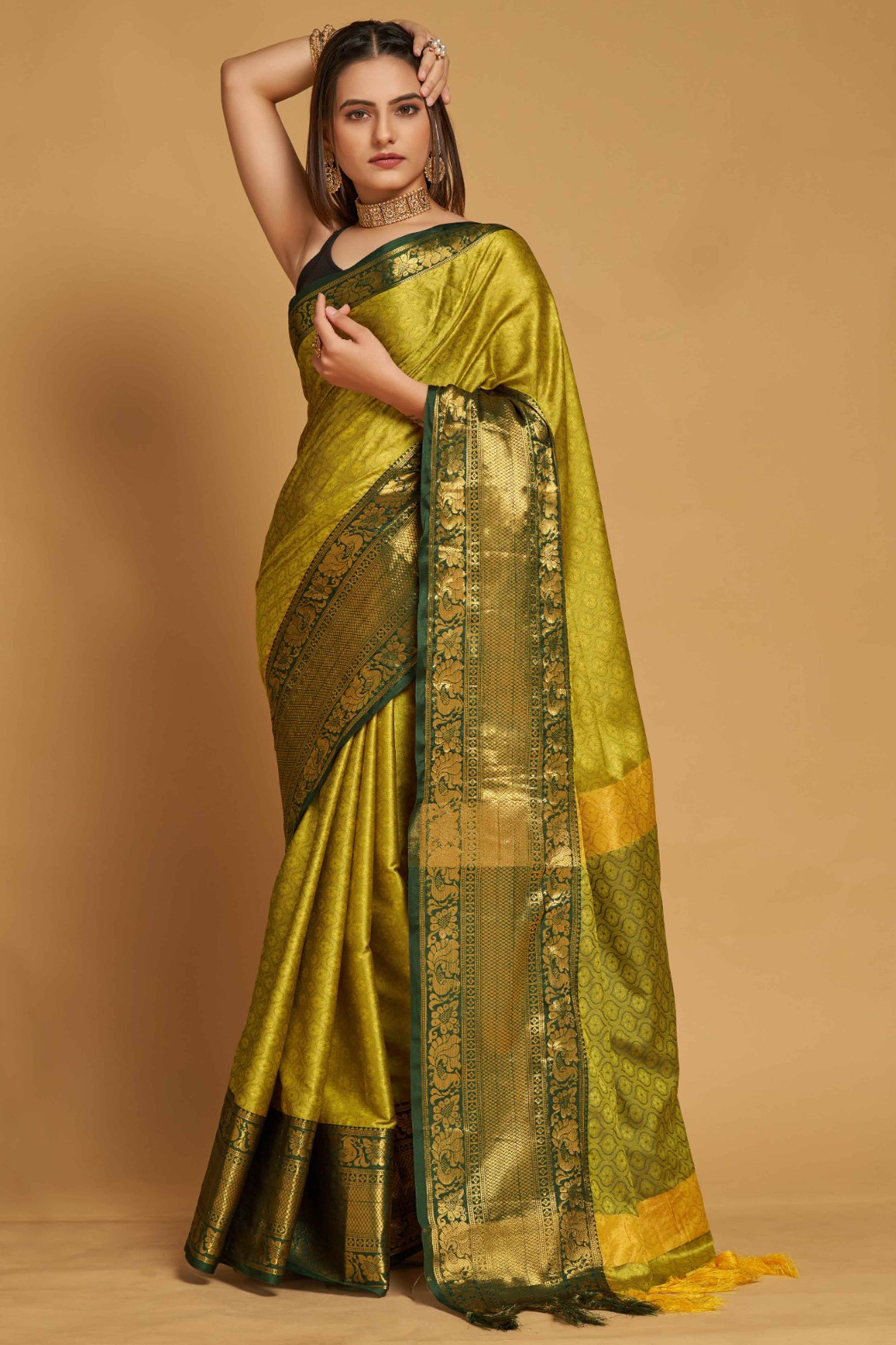 Light Green Zari Weaving Banarasi Silk Saree