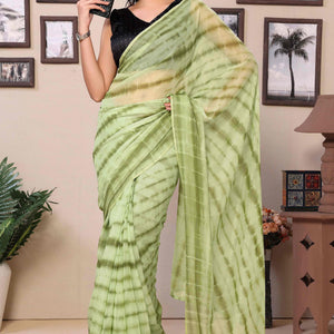 green-shibori-printed-georgette-ready-to-wear-saree