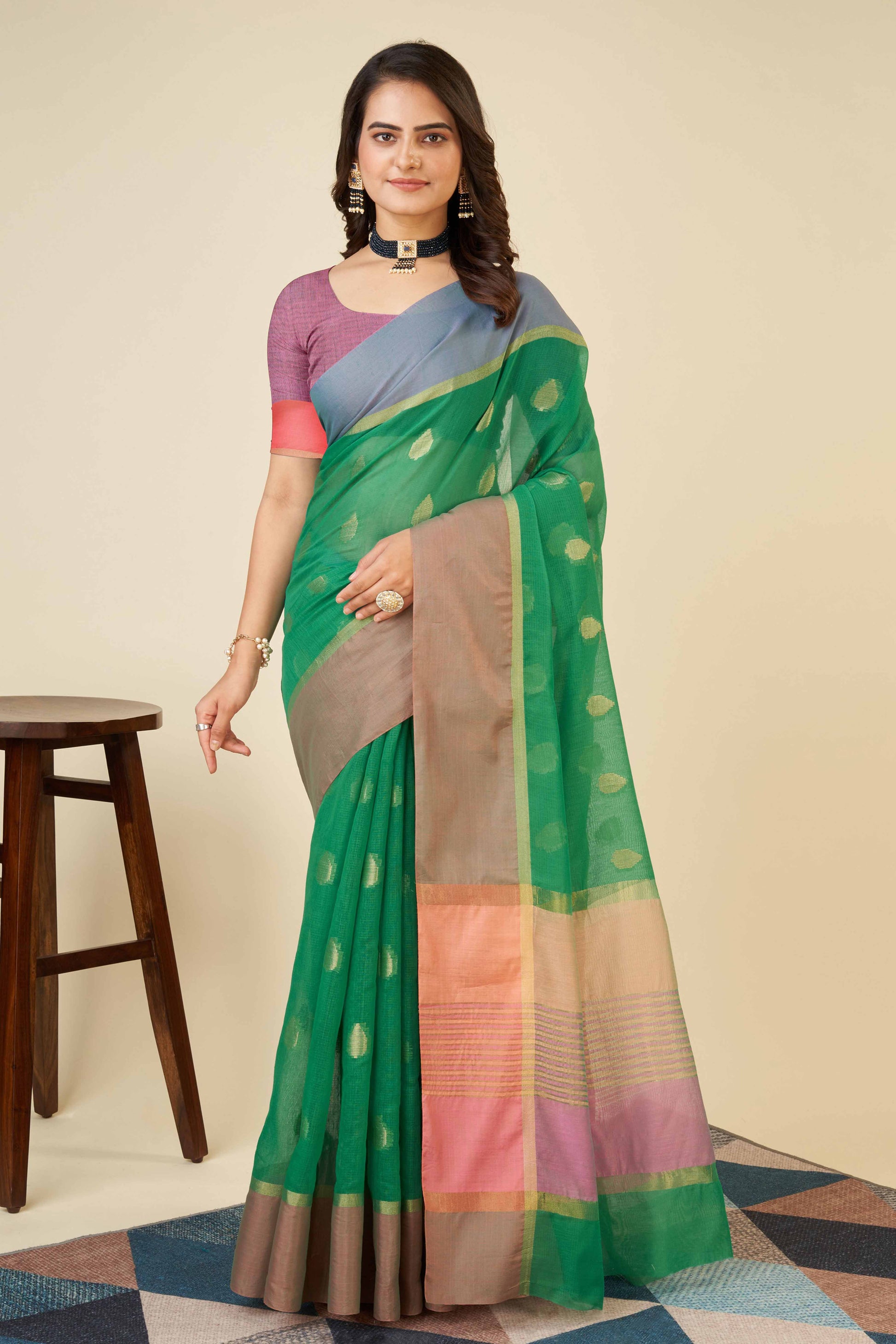 green-zari-weaving-cotton-silk-saree-1