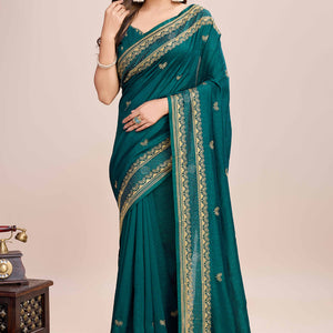 green-floral-embroidered-vichitra-silk-saree-5