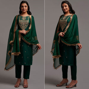 green-floral-embroidered-viscose-kurti-set