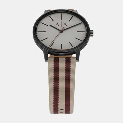 Cayde Men Quartz White Dial Analog Fabric Watch AX2759