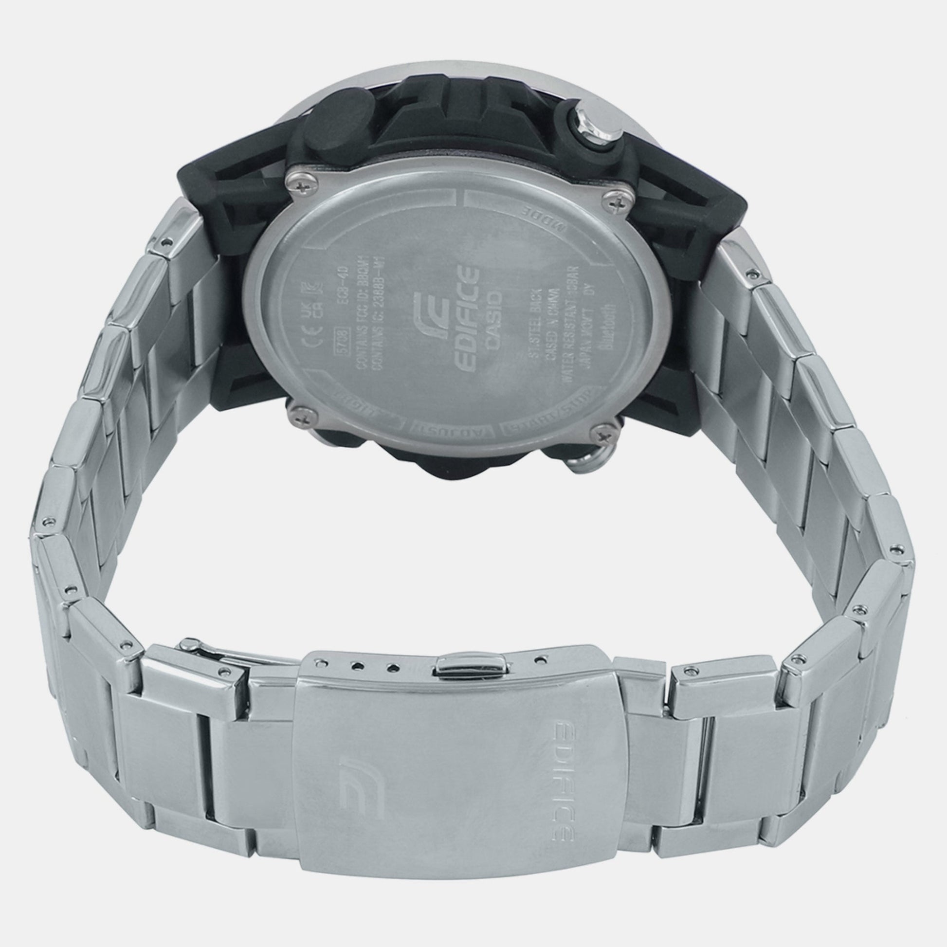 Edifice Men Quartz Black Dial Analog-Digital Stainless Steel Watch ED574