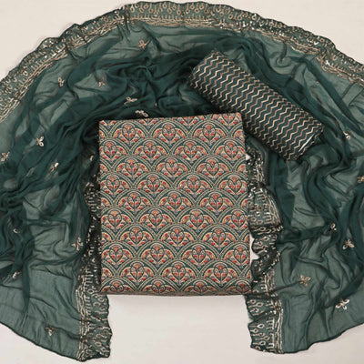 green-floral-foil-printed-cotton-blend-dress-material