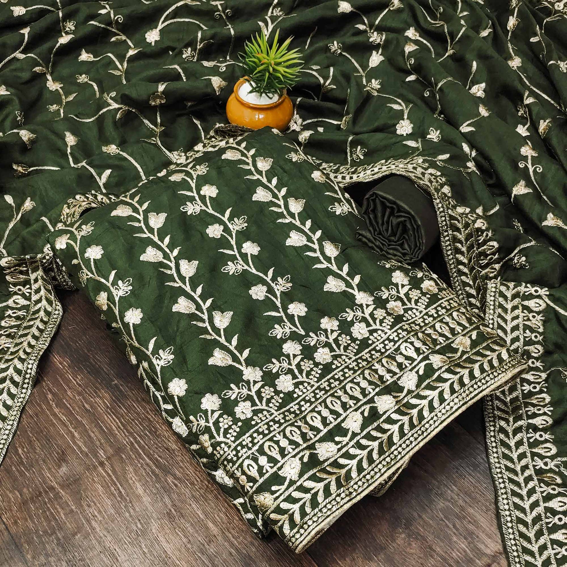 green-floral-embroidered-vichitra-silk-dress-material-4