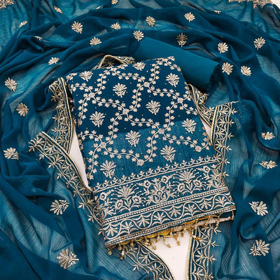 Morpich Floral Embroidered Georgette Dress Material