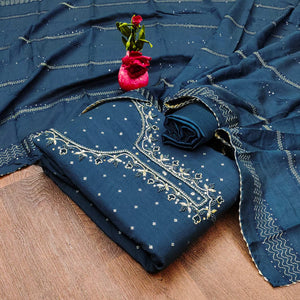 Morpich Butti With Hand Embroidered Jacquard Dress Material
