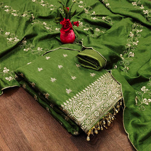 green-embroidered-vichitra-silk-dress-material