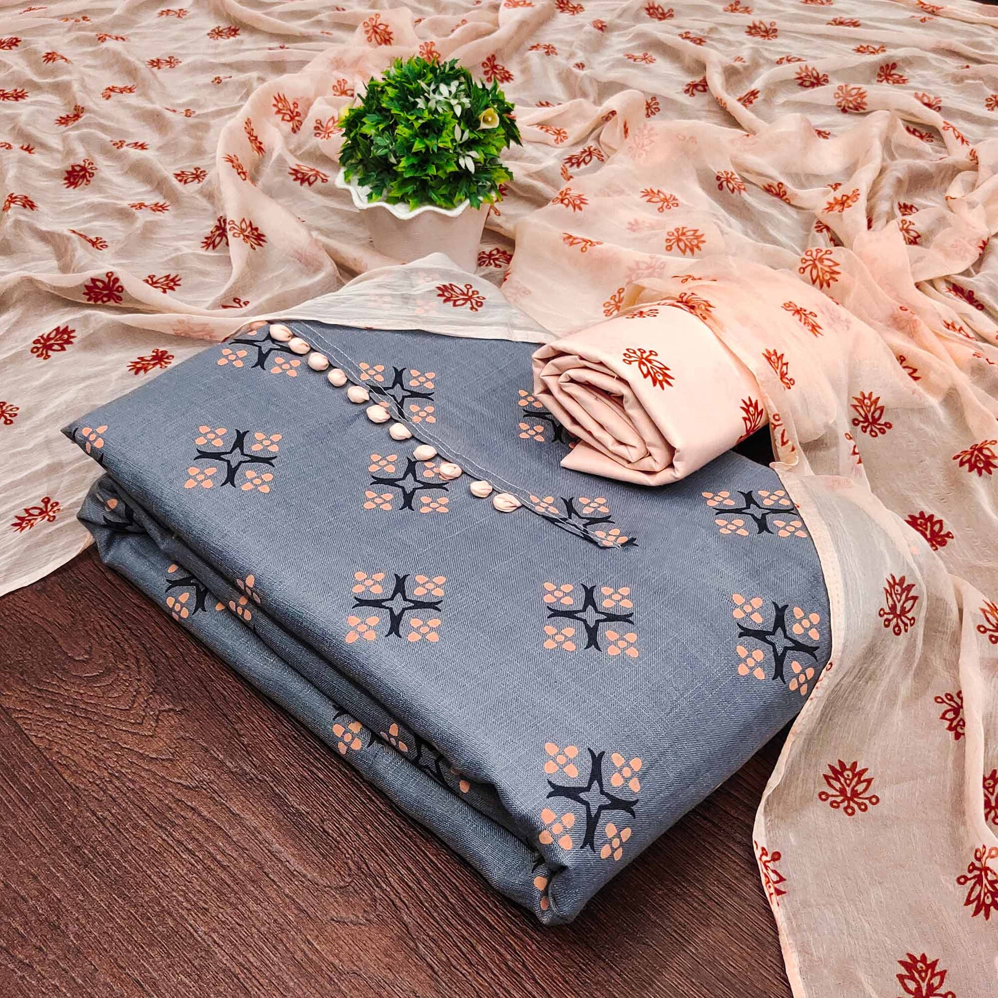 grey-peach-floral-printed-cotton-blend-dress-material