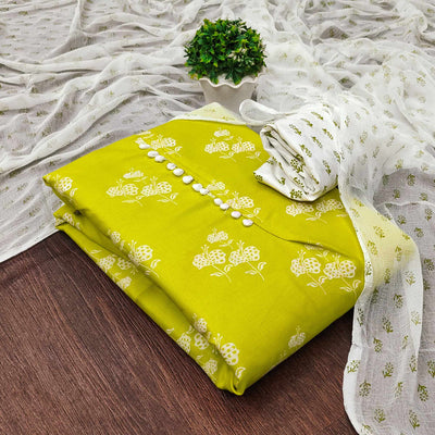 green-cotton-blend-floral-printed-dress-material