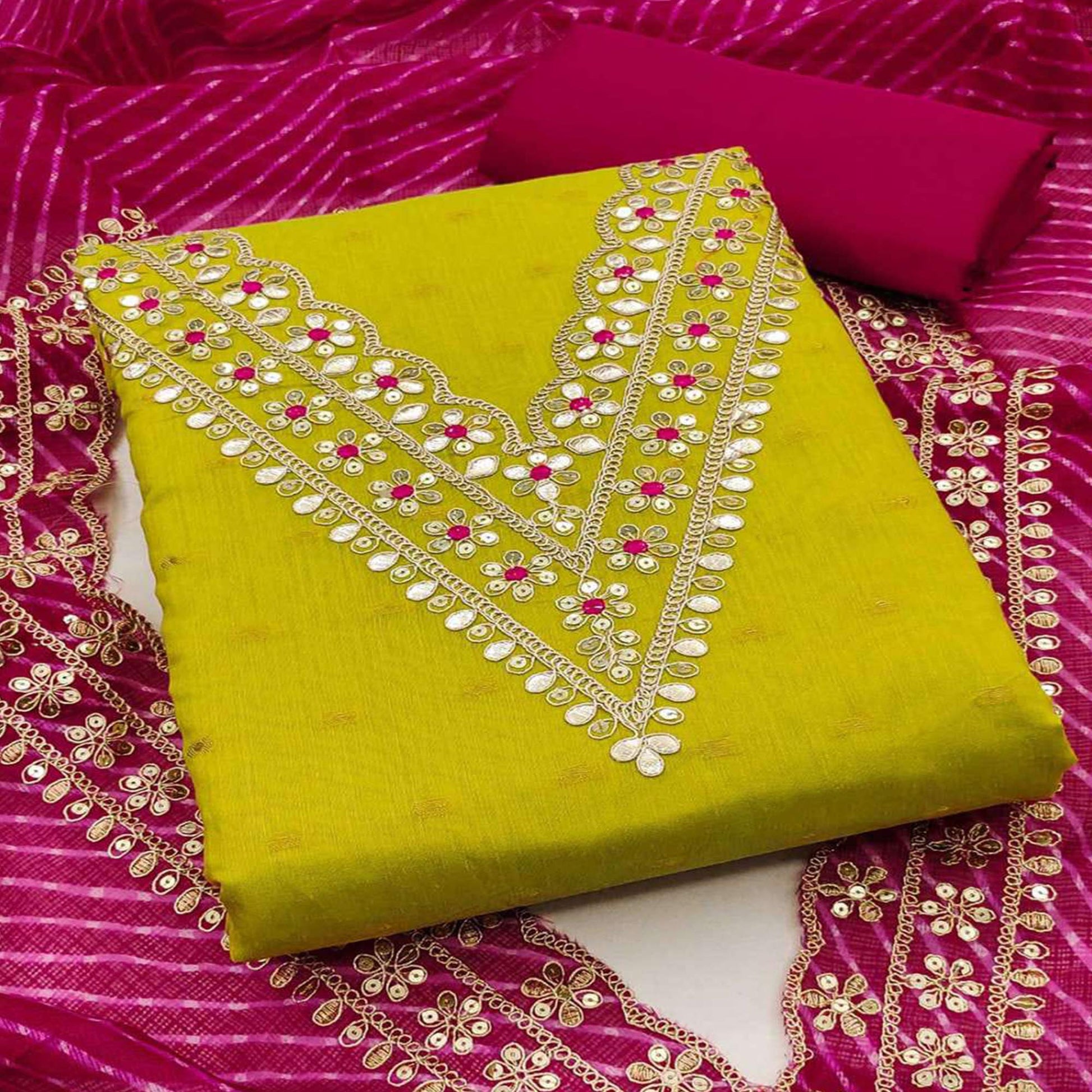 green-woven-with-sequins-embroidered-chanderi-dress-material