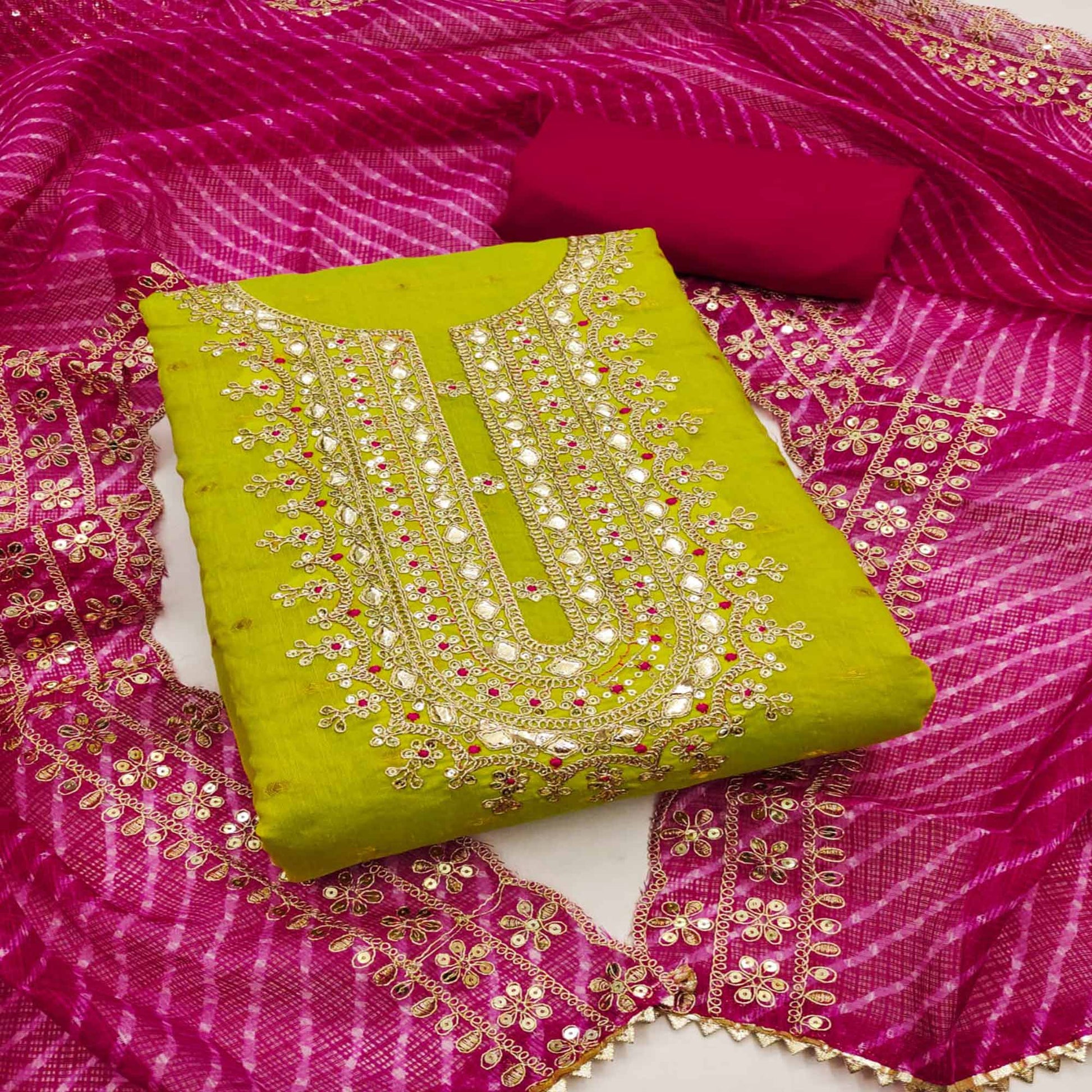 green-woven-with-sequins-embroidered-chanderi-dress-material-1