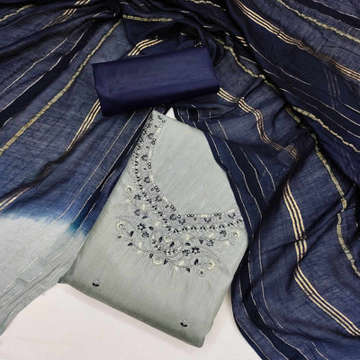 grey-floral-embroidered-art-silk-dress-material