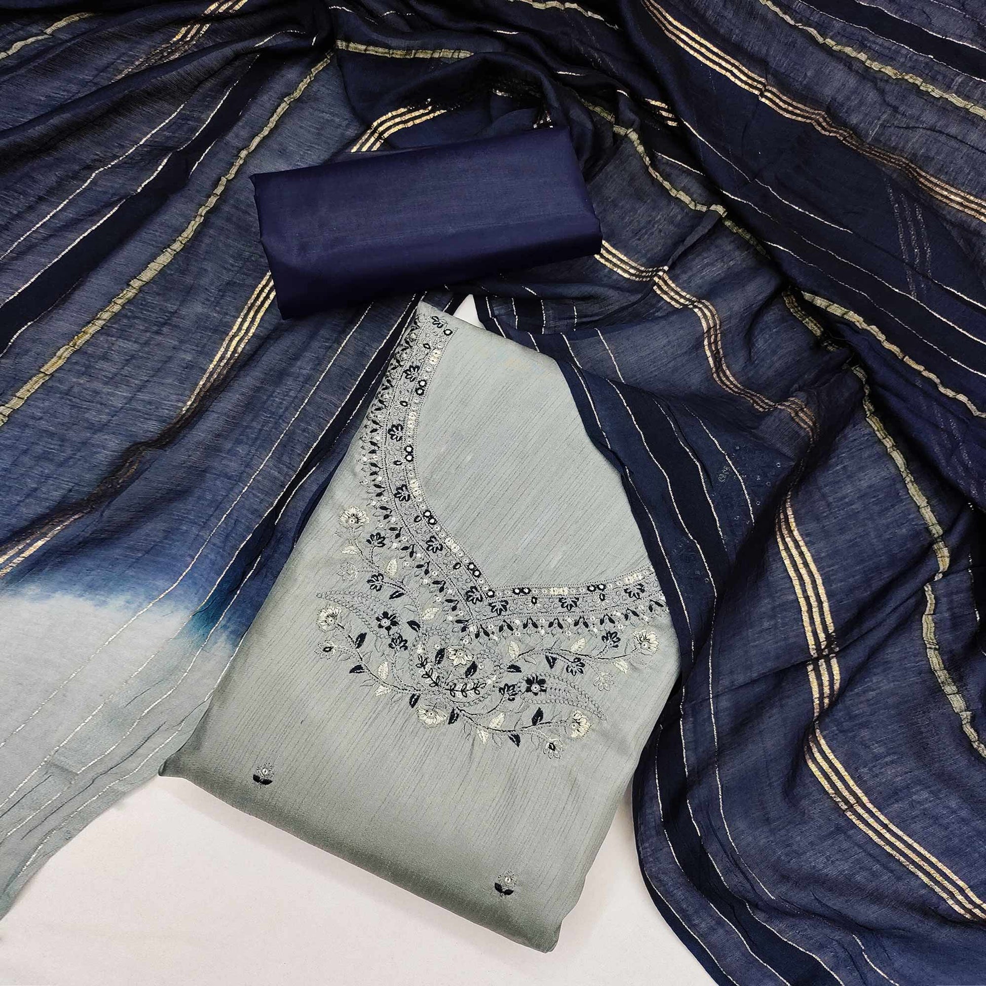 grey-floral-embroidered-art-silk-dress-material