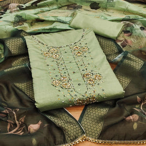 green-floral-handwork-cotton-silk-dress-material