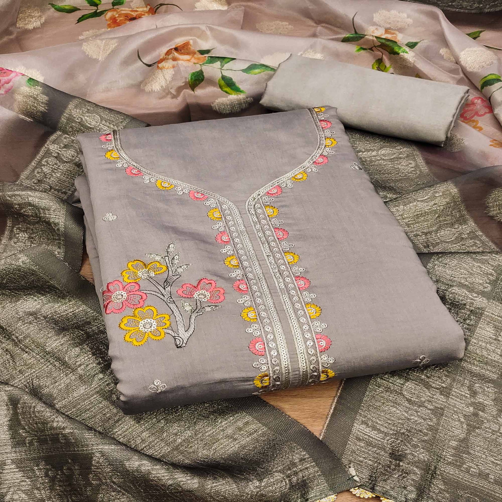 grey-floral-sequins-embroidered-cotton-roman-silk-dress-material