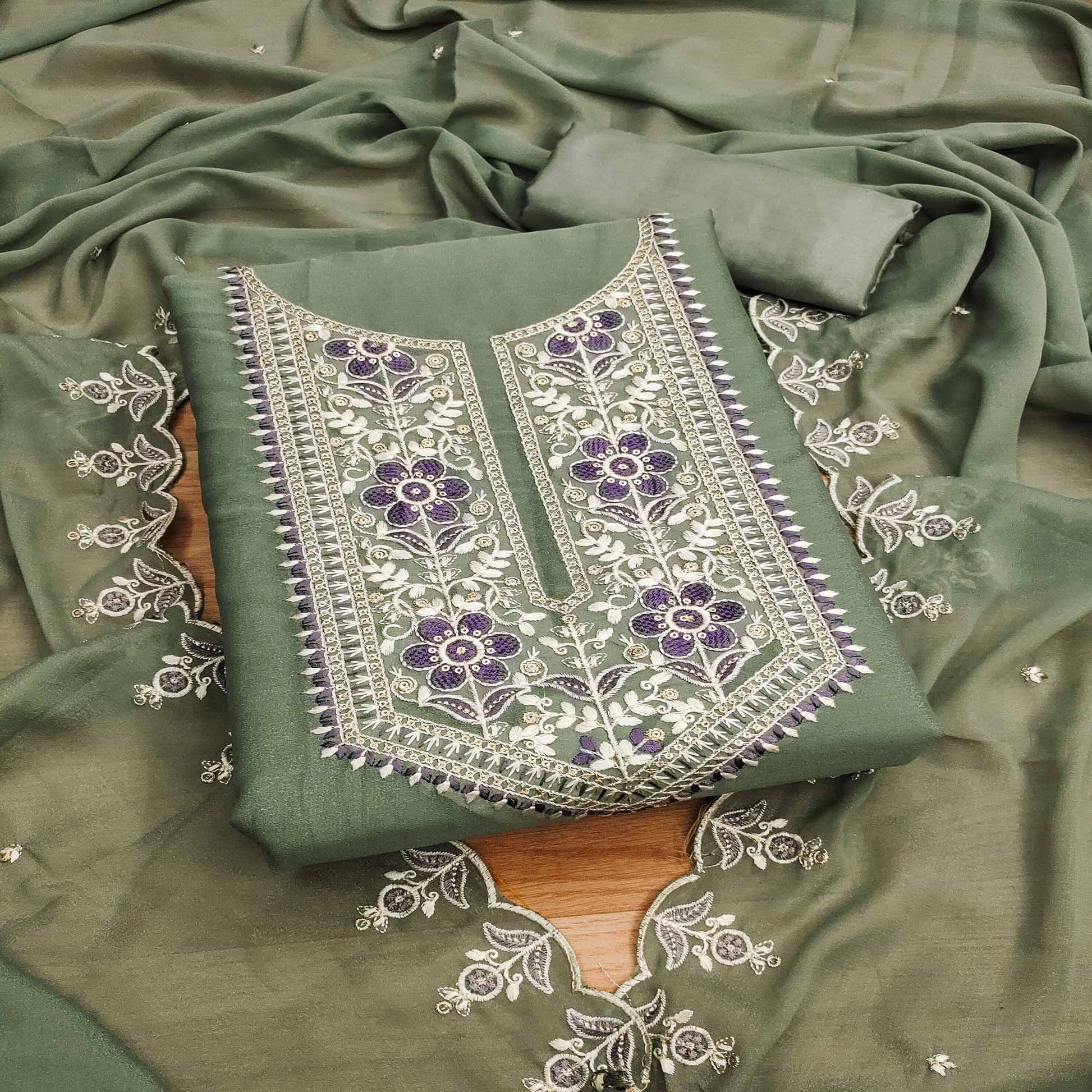green-floral-sequins-embroidered-georgette-dress-material-13