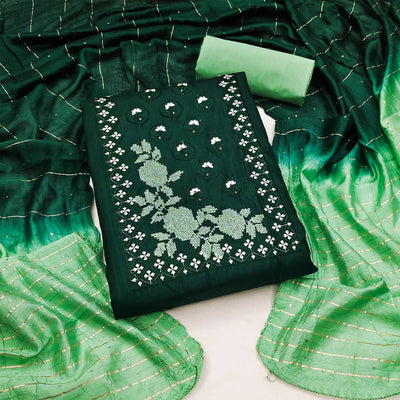 green-embroidered-art-silk-dress-material-3