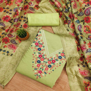 green-floral-embroidered-roman-cottom-silk-dress-material