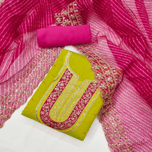 green-woven-with-sequins-embroidery-chanderi-dress-material