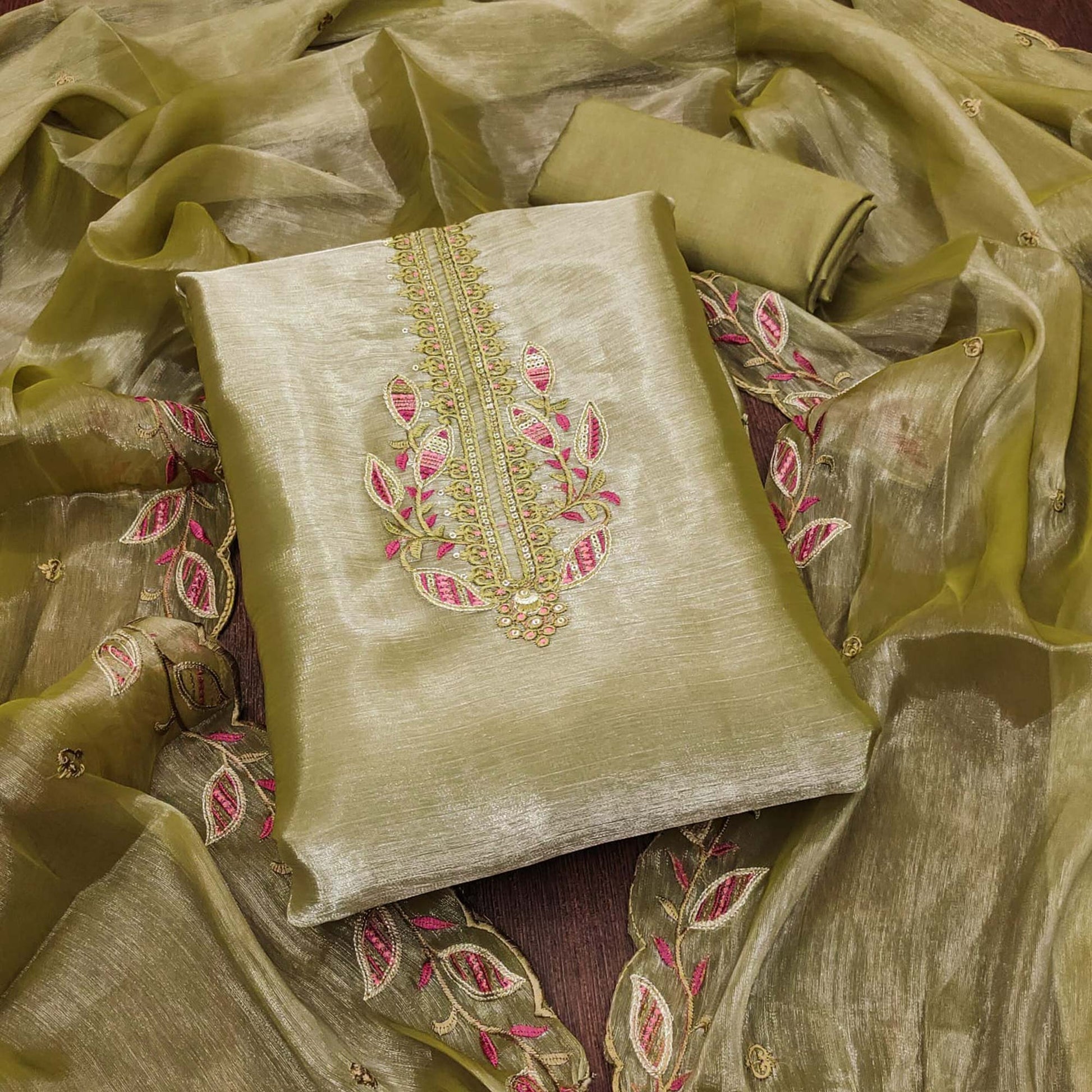 green-floral-sequins-embroidered-burberry-zoya-silk-dress-material
